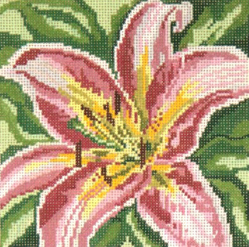 #213-13 Pink Lily 13 Mesh - 7" Square Needle Crossings