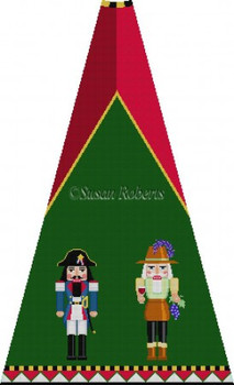 4002F Nutcracker Tree w/BG, Napoleon & Winemaker #13 Mesh 30" h (1/12th of skirt Only) Susan Roberts Needlepoint