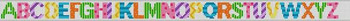 0317k Alphabet-Pastel, kid's belt #18 Mesh 16 1/2" x 1" Susan Roberts Needlepoint 