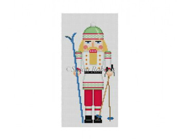 4208 Nutcracker, Skier, ornament #18 Mesh 6" h Susan Roberts Needlepoint