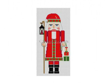 4285 Nutcracker, Santa w/Lantern #18 Mesh 6" h Susan Roberts Needlepoint