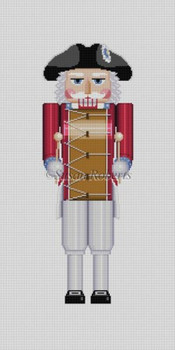 4297 Drummer, 18" nutcracker stand-up #13 Mesh 6" x 18"Susan Roberts Needlepoint