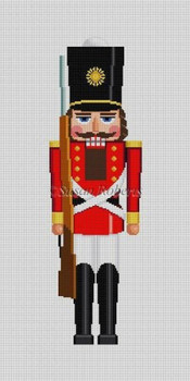 4299 Toy Soldier, 18" nutcracker stand-up #13 Mesh Susan Roberts Needlepoint