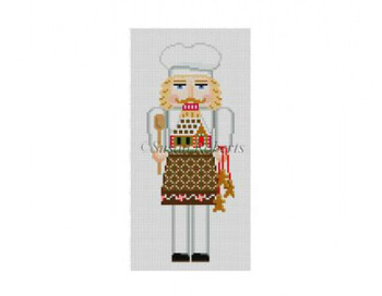 4302 Nutcracker, Gingerbread Chef #18 Mesh 6" h Susan Roberts Needlepoint