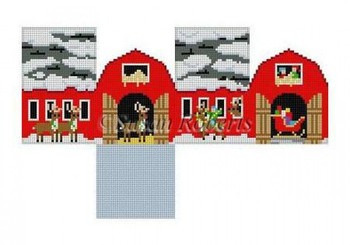 Mini House 5505 Susan Roberts Needlepoint Reindeer Barn 2" x 2.5" x 2" 18 Mesh