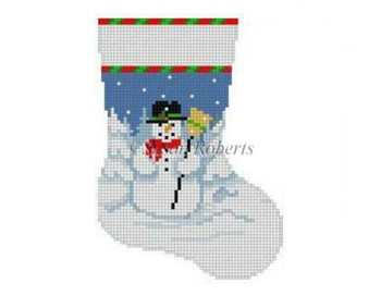 5430 Snowman, mini stocking #13 Mesh 4.25" x 6.25" Susan Roberts Needlepoint