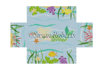 6315~ Mermaid, brick cover 8 1/2" x 4 1/4" x 2 3/4" 13  Mesh Susan Roberts  Needlepoint