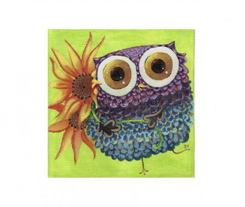 ADSP106~ Sunflower Owl 18 Mesh Susan Roberts  Needlepoint