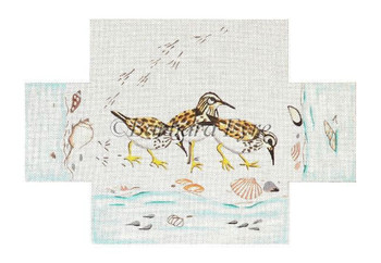 BE1073 Sea Birds, brick cover #18 Mesh 8½" x 4½" x 2¾" Susan Roberts Needlepoint