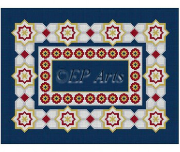 EP0149 Rue Nazareth Paris, navy, tallis #13 Mesh 14 1/2" x 11" Susan Roberts Needlepoint