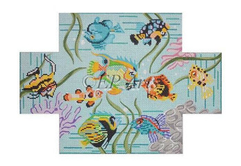 EP0365 Coral Reef Fish, brick cover #13 Mesh 8½" x 4½" x 2¾" Susan Roberts Needlepoint