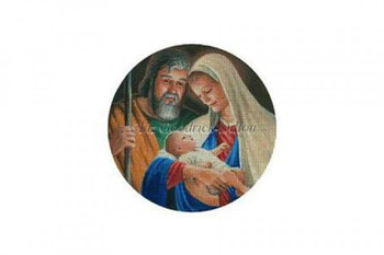 LGDOR205 Mary Joseph & Baby #18 Mesh 6" round Susan Roberts Needlepoint