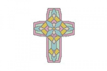 MH5290 Cross, Opalescence #18 Mesh 4½” x 6” Susan Roberts Needlepoint