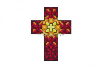 MH5289 Cross, Sunburst Prism #18 Mesh 4½” x 6”  Susan Roberts Needlepoint