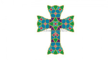 MH5283 Jeweled Cross #18 Mesh Susan Roberts Needlepoint