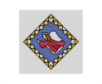 ORNAMENT MH4202 Susan Roberts Needlepoint Stained Glass, Angel 4" Dimond 18 Mesh