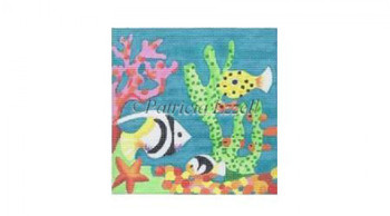 PE0707-18 Under The Sea, #18 Mesh 7" x 7" Susan Roberts Needlepoint