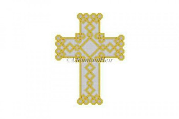 MH5293 Cross, Celtic Hearts #18 Mesh 4½” x 6” Susan Roberts Needlepoint 