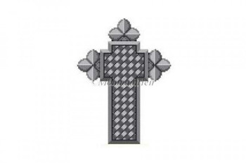 MH5296 Cross, Fleur de Lis, Pewter #18 Mesh 4½” x 6” Susan Roberts Needlepoint 