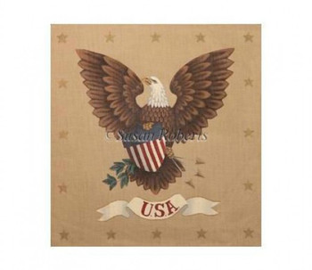 TTAP258 USA Eagle #18  Mesh 13½” x 14” Susan Roberts Needlepoint