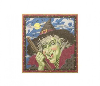 TTAP340 Matilda The Witch #18 Mesh 11 1/4" x 12" Susan Roberts Needlepoint