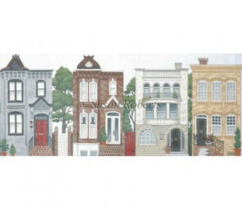 TTAP313 Row Of Houses #18 Mesh 23 1/2" x 10 1/4" Susan Roberts Needlepoint