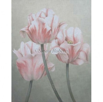 TTAP417-13 Pink & White Tulips 5 1/2" x 19 1/2" 13 Mesh Susan Roberts Needlepoint