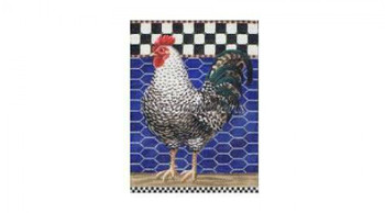 TTASP290 Speckled Rooster #18 Mesh 5 1/2" x 7 1/4" Susan Roberts Needlepoint