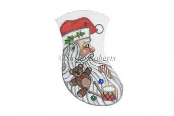 TTAXO150 Santa And Toys, mini stocking #18 Mesh 4" x 5 1/2" Susan Roberts Needlepoint