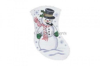 TTAXO149 Snowman, mini stocking #18 Mesh 4" x 5 1/2" Susan Roberts Needlepoint