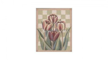 TTASP365 4 Tulips #18 Mesh 5 1/2" x 6 3/4" Susan Roberts Needlepoint