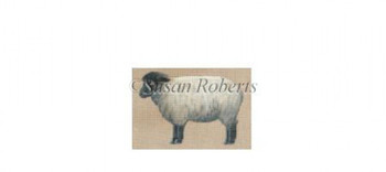 TTASP332 Black Faced Sheep #18 Mesh 4” x 2¾” Susan Roberts Needlepoint