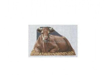 TTNA2132 Laying Cow 2, nativity doll #18 Mesh Susan Roberts Needlepoint 5" x 3 1/4"