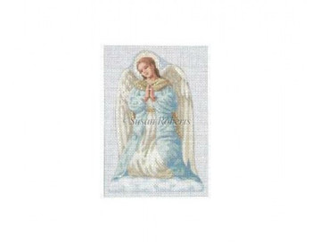 TTNA2119 Blue Angel, nativity doll 3 3/4" x 5 1/4" #18 Mesh Susan Roberts Needlepoint