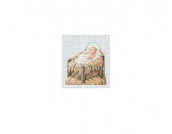 TTNA2113 Baby, nativity doll 3" x 3" #18  Mesh Susan Roberts Needlepoint