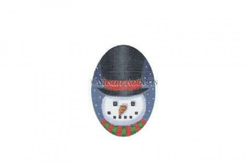 TTOR166-13 Top Hat Snowman, ornament #13 Mesh Susan Roberts Needlepoint 3 1/2" x 5"