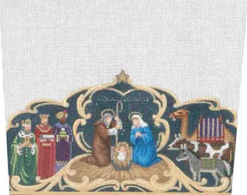 TTST108 Nativity, stocking topper #18 Mesh Susan Roberts Needlepoint 9 1/2" x 7 1/2"