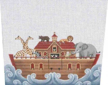 TTST106 Noah's Ark, stocking topper #18 Mesh Susan Roberts Needlepoint 9 1/2" x 7 1/2"