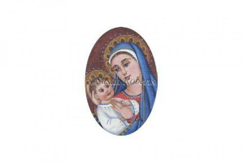 TTOR201 Madonna And Child, ornament 18 Mesh Susan Roberts Needlepoint