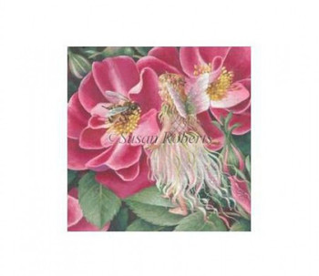 TTAP484 Wild Rose Fairy #18  Mesh 11 1/2" x 11 3/4" Susan Roberts Needlepoint