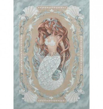 TTAP434 Pearl Mermaid #18 Mesh 14 3/4" x 20 1/4" Susan Roberts Needlepoint