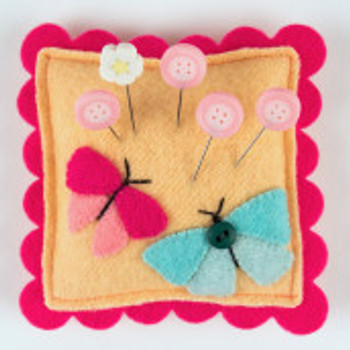 Flutterby – Butterfly Pincushion Slider Kit Wool Kit Just Another Button Company