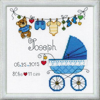 RL1418 Riolis Cross Stitch Kit It's a Boyl 7" x 7"; Lugana; 28ct 