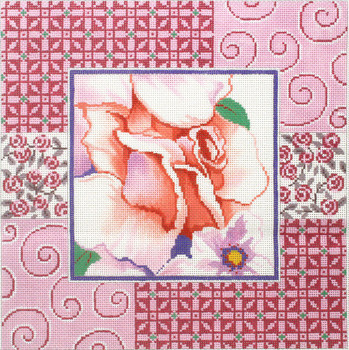 P1273SKU Lee's Needle Arts  Flower on Pink, 12x12, 13M