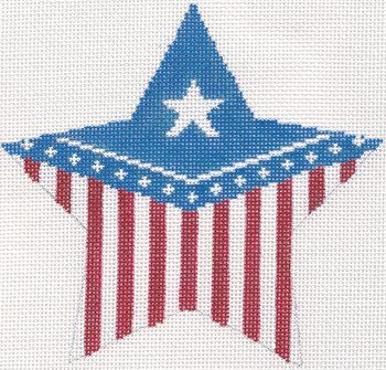 SN284 Flag Star Ornament	5.5 x 5.25	18 Mesh Silver Needle Designs