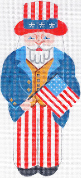 SN298	Uncle Sam Ornament 3.5 x 7.75	18 Mesh Silver Needle Designs