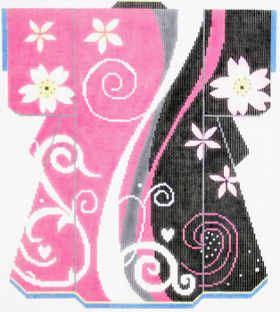 SPM363 Lee's Needle Pink & Black Blossom Kimono 18M 8in. x 10in. Special Order Retired