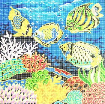 P1172 Lee's Needle Arts Tropical Fish Hand-painted canvas 12 Mesh 16X16
