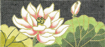 BB25 Lee's Needle Arts   Lotus Hand-painted canvas - 18 Mesh 6in. X 2.75in.