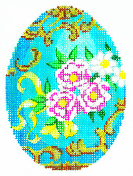 XM404SKU Lee's Needle Arts Faberge Egg Hand-Painted Canvas 3in x 4in, 18m